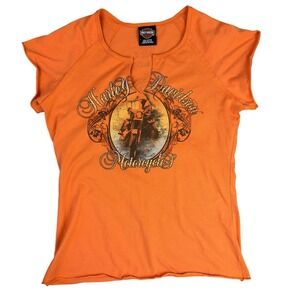 Harley Davidson Women's Graphic Las Vegas V-Neck T-Shirt Size‎ L Studded